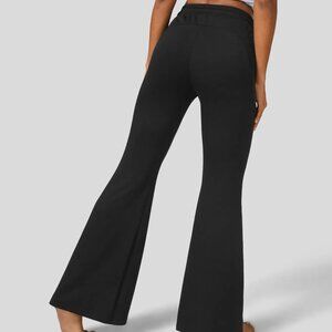 Halara High Waisted Drawstring Side Pocket Flare Yoga Pants, Black, XSmall